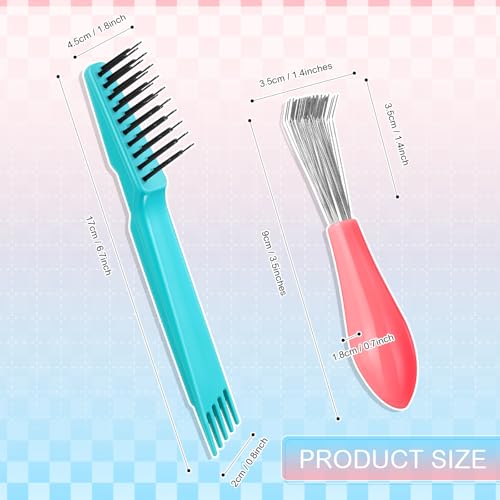 Boao 4 Pcs Hair Brush Cleaning Set Tool Mini Hair Cleaning Brush Cleaner Tool for Removing Dust Home Salon Use(Green)