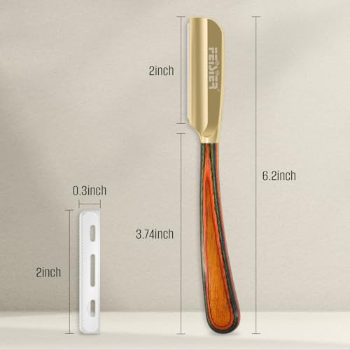 Straight Razors for Men,Stainless Steel Barber Razor with Guard Professional Straight Single Edge Razor Kit, Premium Barber Razor for Men's Shaving,Salon and Home Included 10 Blades