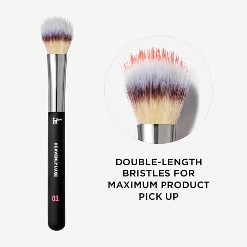 IT Cosmetics Heavenly Luxe Cream Blush Brush #3 - Face Brush for Blush Cream and Bronzer Blush - Soft Bristles - Flawless, Streak-Free Application