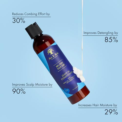 As I Am Dry & Itchy Scalp Care Leave In Conditioner - 8 ounce - Enriched with Olive oil, Tea Tree Oil and Peppermint Oil