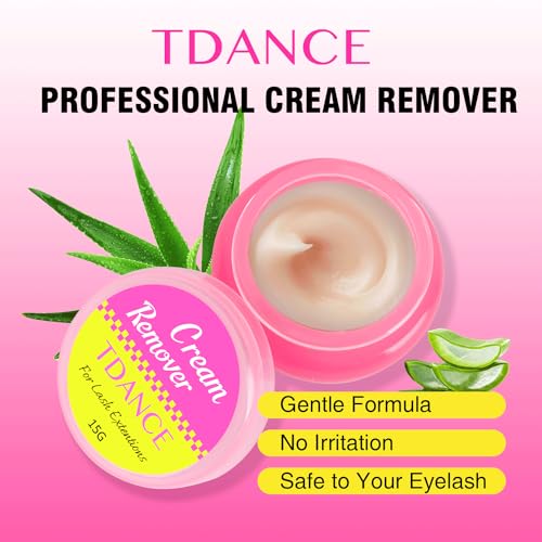 TDANCE Cream Lash Remover for Lash Extensions, Lash Extension Remover, Low Irritation Cream for Sensitive Skin, Professional Eyelash Extension Remover for Salon(Lash Remover,15g)