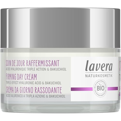 lavera Firming Day Care - Anti Aging Face Cream with Triple Hyaluron & Bakuchiol for Smooth Skin - Anti Wrinkle Face Cream - Face Moisturizer - PETA Certified - Vegan - Made in Germany - 1.7 Fl Oz