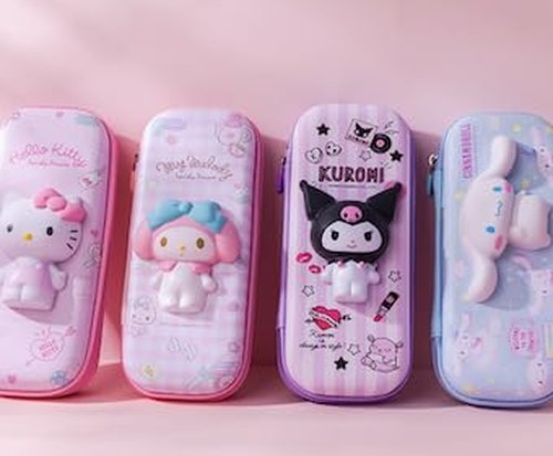 Lovely Cute Kawaii Multipouch with 3D Squishy Design – Squishy Pencil Case, Cosmetic Pouch, Makeup Brush Holder, Mini Travel Bag, Multipurpose Organizer (Purple)