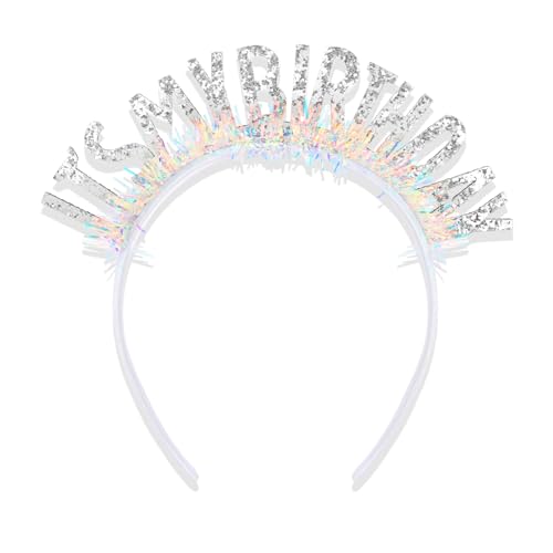 CAVETEE Birthday Crown for Women, Girls Birthday Crown, IT's MY BIRTHDAY Headband - Silver