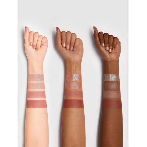 SHEGLAM Cosmic Crystal Eyeshadow Quad 4-Color Matte Glitter Eyeshadow Palette Rose Gold Warm Peach Brown Long Lasting Ultra Pigmented Smooth Blendable Eyeshadow-Quad-Spellbound