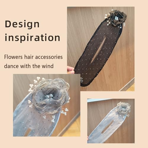 Hair Bun Maker for Long Hair, Ball Clip, Embroidered Flower Roller, Hair Twister, and Lazy Curler for Women (2pcs)