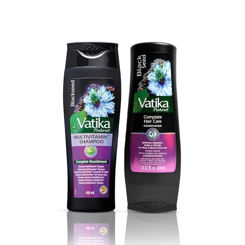Vatika Naturals Blackseed Shampoo & Conditioner Combo, 400ml, Repairs Damaged Hair, Controls Frizz, Prevents Dryness, Strengthens Roots, Adds Shine, Nourishing Turkish Blackseed Hair Care