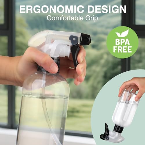 Spray Bottles BPA free Plastic Spray Bottle 10oz/300ml Adjustable Sprayer Empty Refillable Container Mist Stream for Watering Plants, Pet Training, Kitchen Cleaning