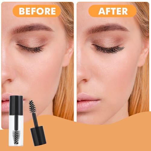 27Pcs Empty Mascara Tube with Eyelash Wand,3ml Mascara Tubes Empty for Castor Oil,Mini Eyelash Cream Container Bottle Eyelash Growth packing Tube,for Home and Travel