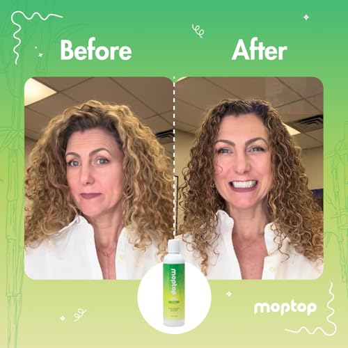 MopTop Gentle Shampoo ? Every Day Curly Hair Sulfate Free Shampoo, Improves Moisture & Reduces Frizz, Paraben Free Natural Hair Products for Straight, Wavy, Curly, Coily Texture (Bamboo, 2pk)