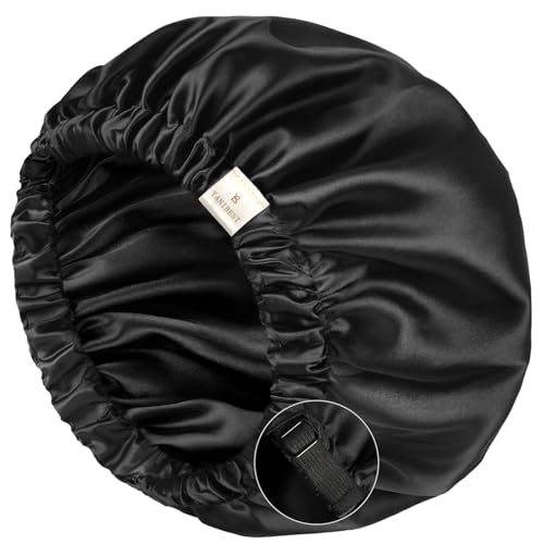 YANIBEST Silk Bonnet Satin Bonnet for Sleeping Women and Men, Adjustable Double Layer Hair Bonnet for Curly Braids Hair