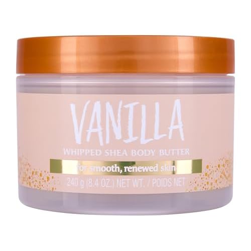 Tree Hut Vanilla Whipped Shea Body Butter, Long-Lasting Hydration for Soft, Smooth Skin, Nourishing Essential Body Care, Lightweight Moisturizer, Holiday Gift & Stocking Stuffer, 8.4 fl oz
