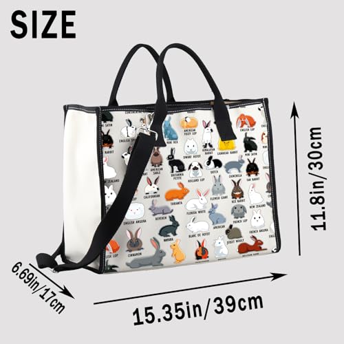 G2TUP Bunny Lover Gift Type of Rabbits Tote Bag Bunnies Owner Handbag Rabbit Lover GiftS Rabbit Fan Gift
