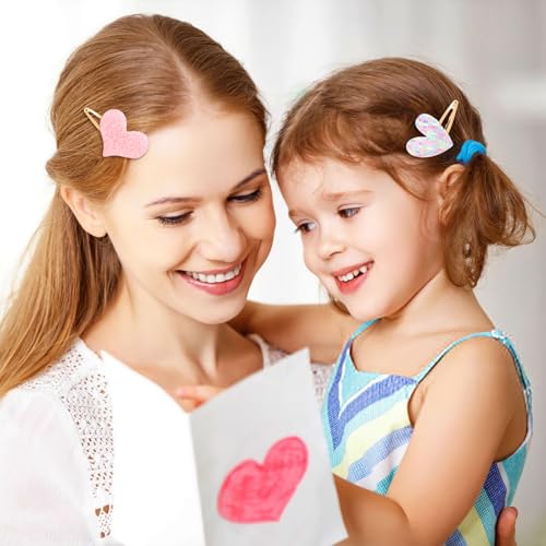 16 Pcs Hair Clips for Teens,Sparkly Metal Snap Barrettes, Cute Glitter Toddler Flower/Star/Crown/Heart/Butterfly Hair Accessory Multicolor Shaped Hair Accessories
