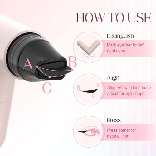 One Piece Eyeliner Stamp Pen, Winged Eyeliner Stamp Foldable, Dual-Ended Eye liner Stamps for Perfect Wing Cat Eyes, Eye Liner Waterproof Smudge Proof for All Eye Shapes (Black)