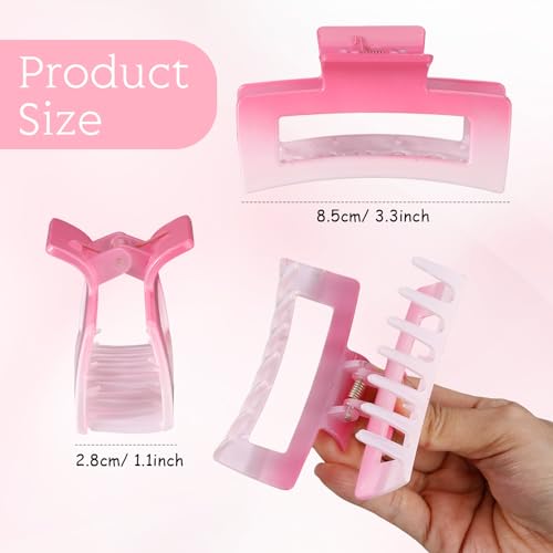 Hotop 50 Pcs Cute Hair Claw Clips Set Nonslip Square Clips Colorful Rectangle Hair Accessories for Women(3.4 Inch,Vibrant Color)