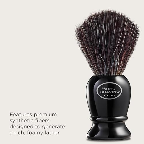The Art of Shaving Original Shaving Brush - Pure Black ? Features Premium Synthetic Fibers For a Rich, Foamy, Lather