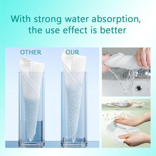 Disposable Face Towels, Facial Cleansing Cloths, Extra Soft Makeup Removing Cleansing 10"¡¿12" Face Towelettes, Skin Care and Makeup Removal, 100% Pure Plant Fiber