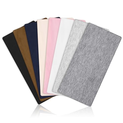 8 Pack Wide Headbands for Women, Elastic Soft Fabric Hair Bands Hair Warp for Daily Workout Yoga Running, Non Slip 8 Colors