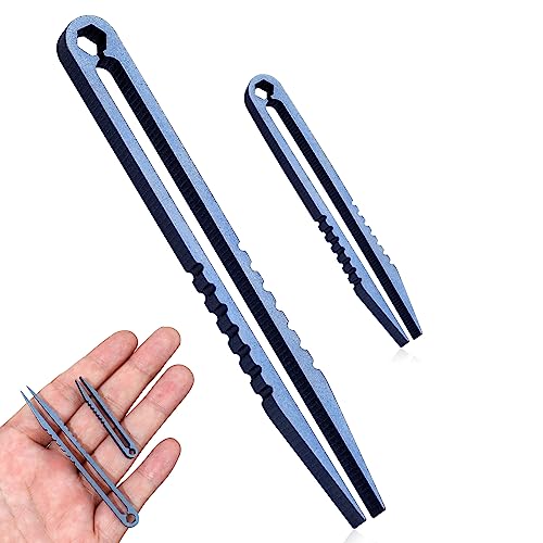 2Pcs Mini Titanium Tweezers, Portable Travel EDC Tweezers