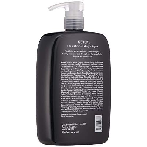 SEVEN Haircare KENTE BOND Shampoo for Split Ends + Damaged Hair, Sulfate Free, Cruelty Free with Green Tea, Guar & Pro Vitamin B5 for Men & Women, Made in USA, 32 oz.