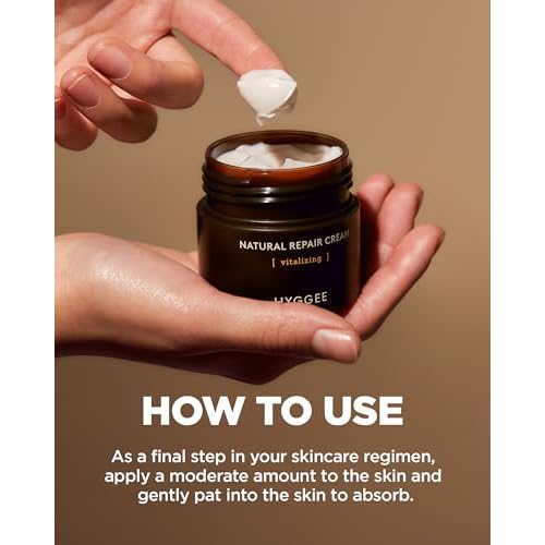 Natural Repair Cream - Vegan Red Ginseng & Peptides Nourishing Moisturizer for Enhanced Elasticity and Vitality - Anti Aging, Firming, Hydrating Face Cream for Rough and Dry Skin, 1.69oz.