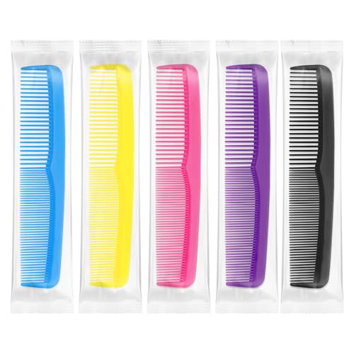 100pcs Plastic Colorful Combs in Bulk, Individually Wrapped, Double Tooth Hair Pocket Comb, for Homeless, Charity, Hotel, Travel, Airbnb, Home, Shelter
