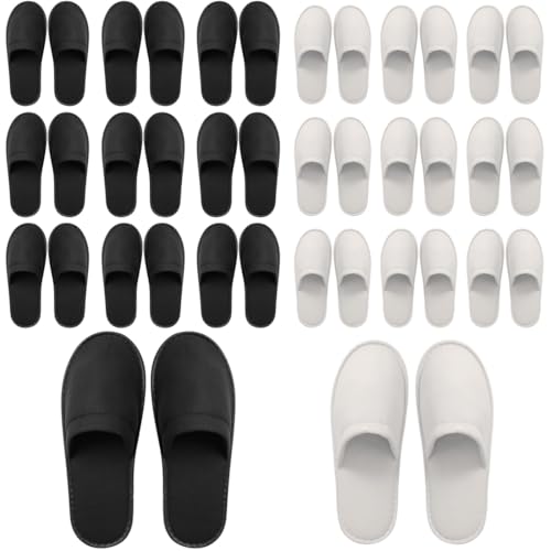 Yeios 20 Pairs Disposable Slippers for Guests Hotel Slippers Spa Slippers Non-slip Washable House Slipper Bulk for Adult for Men and Women