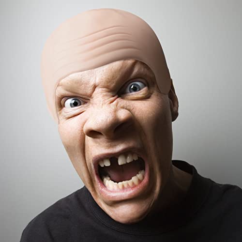 Syhood 2 Pieces Halloween Bald Cap Makeup Latex Bald Head Wig Caps Cosplay Costume for Adults