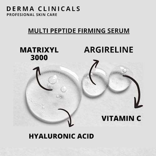 Matrixyl 3000 + Argireline, Vitamin C, Hyaluronic Acid Serum, Anti-Aging Face Serum, Anti-Wrinkle Serum for face, Multi Peptide Firming Serum - 8oz