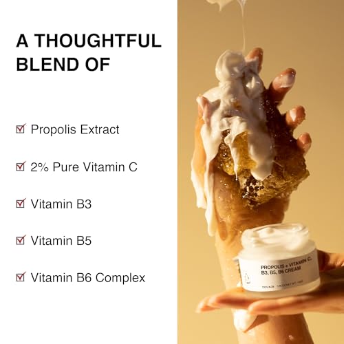 TOUN28 Propolis Vitamin C & B Complex Cream 1.76 oz (50g) | Moisturize, Nourish & Strengthen Skin Barrier with Propolis Extract| Korean Skincare for Sensitive Skin