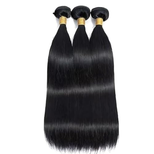 10 12 14 Inch Natural Black Color Human Hair Bundles Straight Bundle 3 Bundles 300gHuman Hair Bundles 12A Unprocessed Raw Brazilian Virgin Soft Quick Weave for Black Women