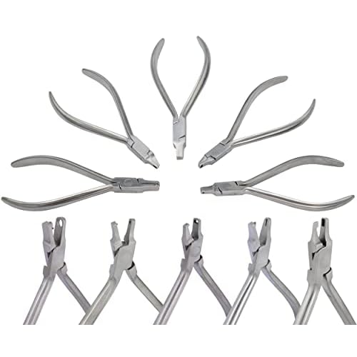 Set Of 5 Orthodontic Dental Pliers Thermal Forming Retainer Clear Aligner Braces Plier