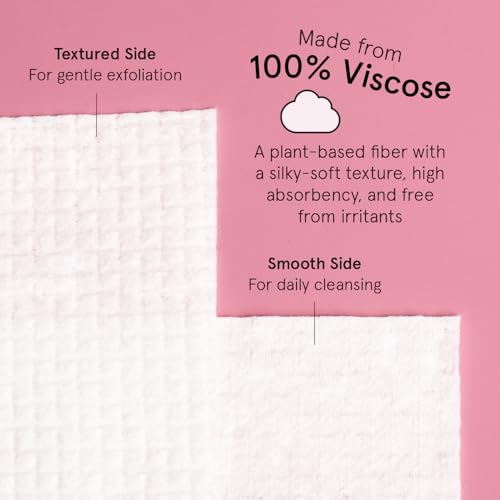 grace & stella Disposable Face Towels - Travel Essentials - Ultra-Soft & Absorbent Face Wipes Towelettes - XL Facial Towels for Cleansing & Makeup Removal - Lint-Free Facial Tissue - Vegan (60 Count)