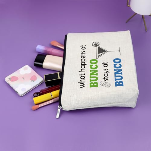 Sazuwu Bunco Gifts for Women Makeup Bag Bingo Players Gifts Bunco Game Gifts Cosmetic Bag Gifts for Bunco Lovers Bunco Birthday Party Supplies Bingo Lovers Gift Ideas Bunco Traveling Gift