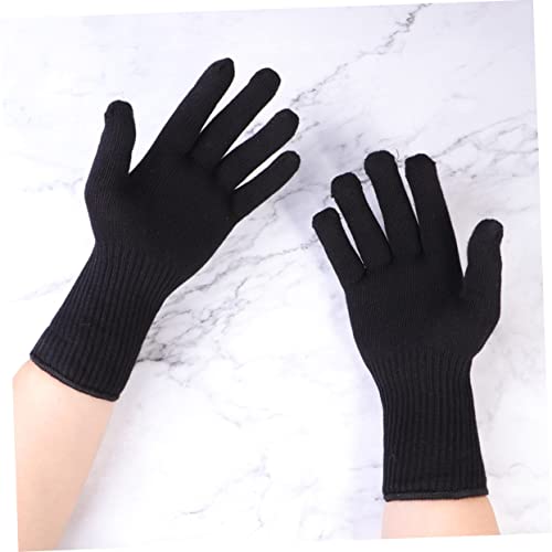 Hair Straightener Curler Gloves 2 Pack Heat Resistant Perm Gloves Anti-scalding Heatproof Black for Styling