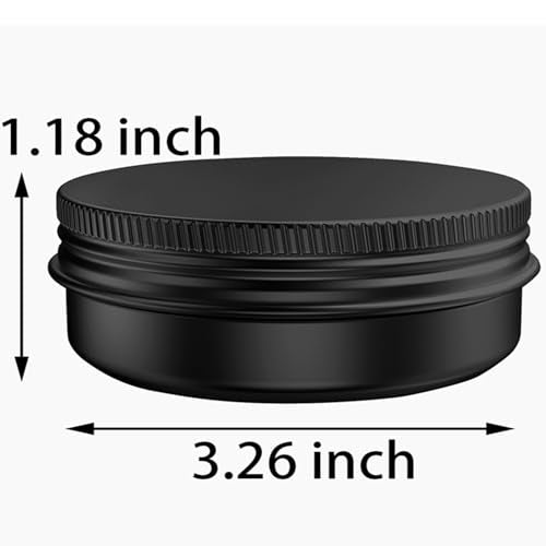 40 Pcs 4 Ounce Aluminum Tin Jars Containers Leak Proof Cosmetic Tin Jars Containers Round Screw Lids for Cosmetic, Salves, Balms, Lip Balm or Others, 120mL Black