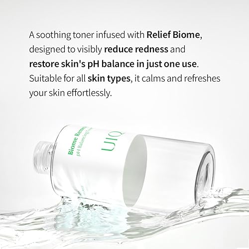 UIQ Biome Remedy pH Balancing Toner 10.14 fl. oz., Korean Skincare - Exfoliating Soothing PH Balancing Toner for Sensitive Skin