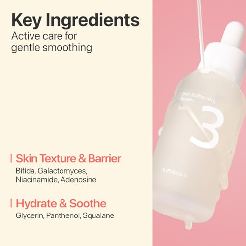 numbuzin No.3 Serum | Skin Softening Serum | Pores, Textured, Bumpy, Rough to Glass Skin | Bifida, Galactomyces, Niacinamide, Adenosine, Panthenol | 1.69 fl. oz.