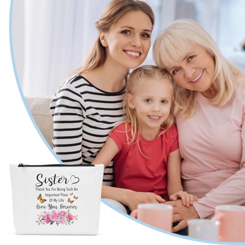 Sisters Gifts from Sister Makeup Bag Sister Mothers Day Birthday Gifts for Sisters Makeup Pouch Thank You for Being Such An Important Piece Cosmetic Bag
