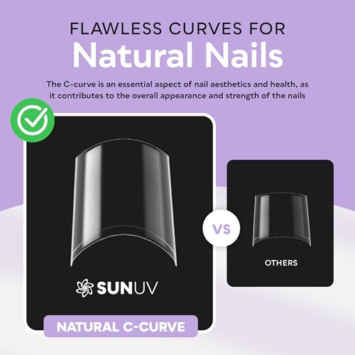 SUNUV Long Straight Nail Tips 500 PCS Extra Long Fake Nails Pre-shaped Half Cover Acrylic Press On Nails for Salon and DIY at Home