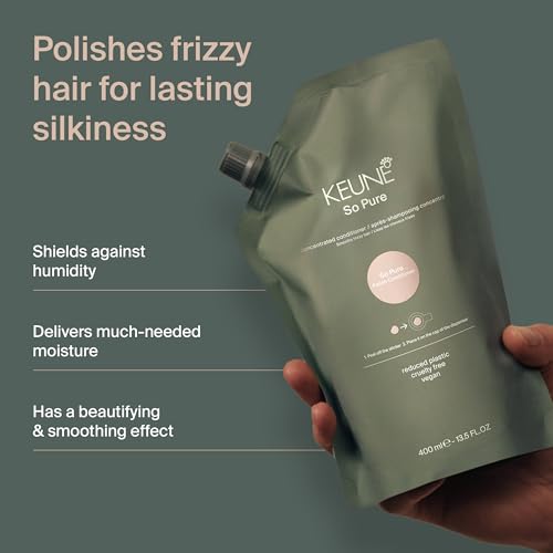 KEUNE So Pure Polish Conditioner Refill, Anti-Frizz and Smoothing Formula, 13.5 Fl Oz