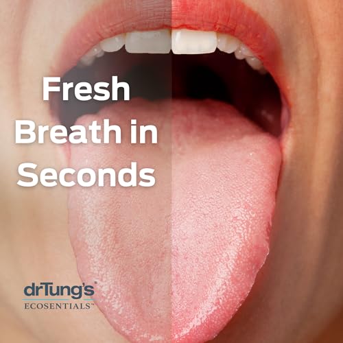 DrTung¡¯s Stainless Tongue Scraper - Tongue Cleaner for Adults, Kids, Helps Freshens Breath, Easy to Use Comfort Grip Handle, Comes with Fabric Travel Pouch - Stainless Steel Tongue Scrapers, (1 Count)