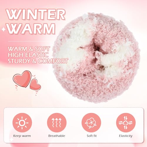 3 Pairs Aloe Socks Moisturizing Spa Socks, Winter Warm Home Sleeping Socks Don't Shed Lint, Women Spa Pedicure Foot Care Socks Fluffy Slipper Socks