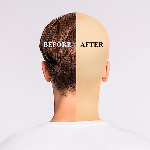 Bald Cap Halloween, 2Pcs Nylon Wig Caps 2Pcs Latex Makeup Bald Cap for Adults Women Men Costume Accessory for Theme Halloween Party Cosplay