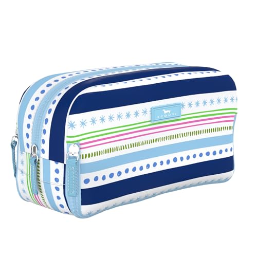 SCOUT 3-Way Toiletry Bag - Travel Makeup Pouch for Women with Three Zipper Compartments - Stands Upright, Wipes Clean