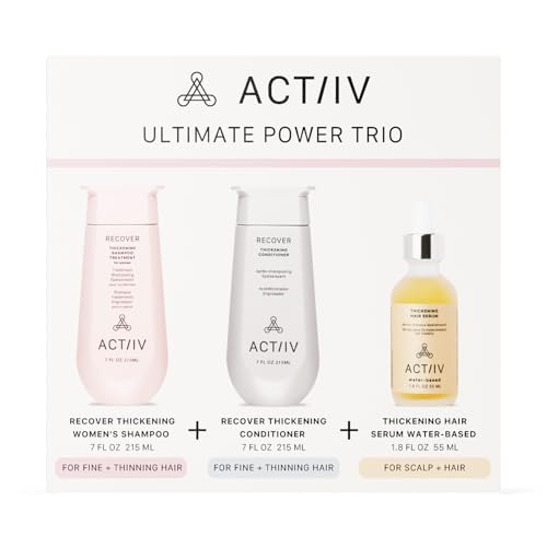 ACTIIV Ultimate Power Trio For Women | Boosts Fuller-Looking Hair, Strengthens, Soothes Scalp, Includes Shampoo, Conditioner & Serum, Vegan, Color-Safe, For All Hair Types