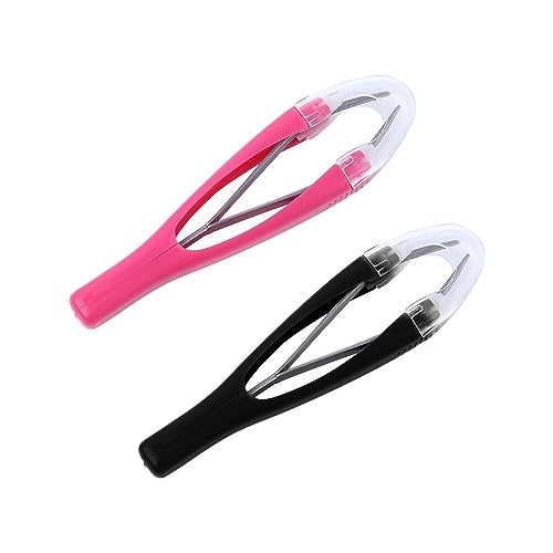 2pcs Professional Eyebrow Tweezers Automatically Retractable Stainless Steel Slant Tip Hair Removal Eyebrow Tweezer Makeup Tool