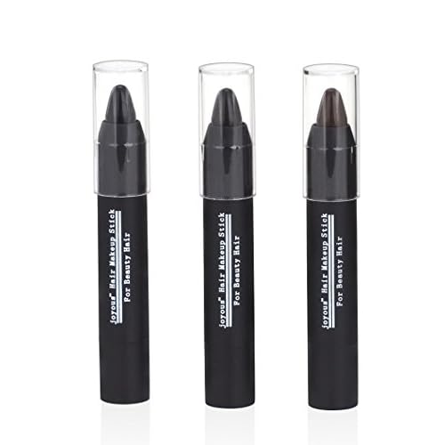 Professional Hair Chalk Temporary Hair Dye Non-toxic Hair Color Crayon Cover White Hair Color Patch (2packs-dark Brown-dark Brown)