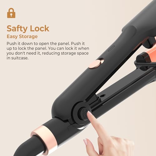 Crimper Hair Tool, Mini Hair Crimper for Women Heating up 390¡ÆF, Waver Curling Iron with Negative Ions, Double Voltage Crimping Iron for All Style (9.5 Inch/1.5 Inch)